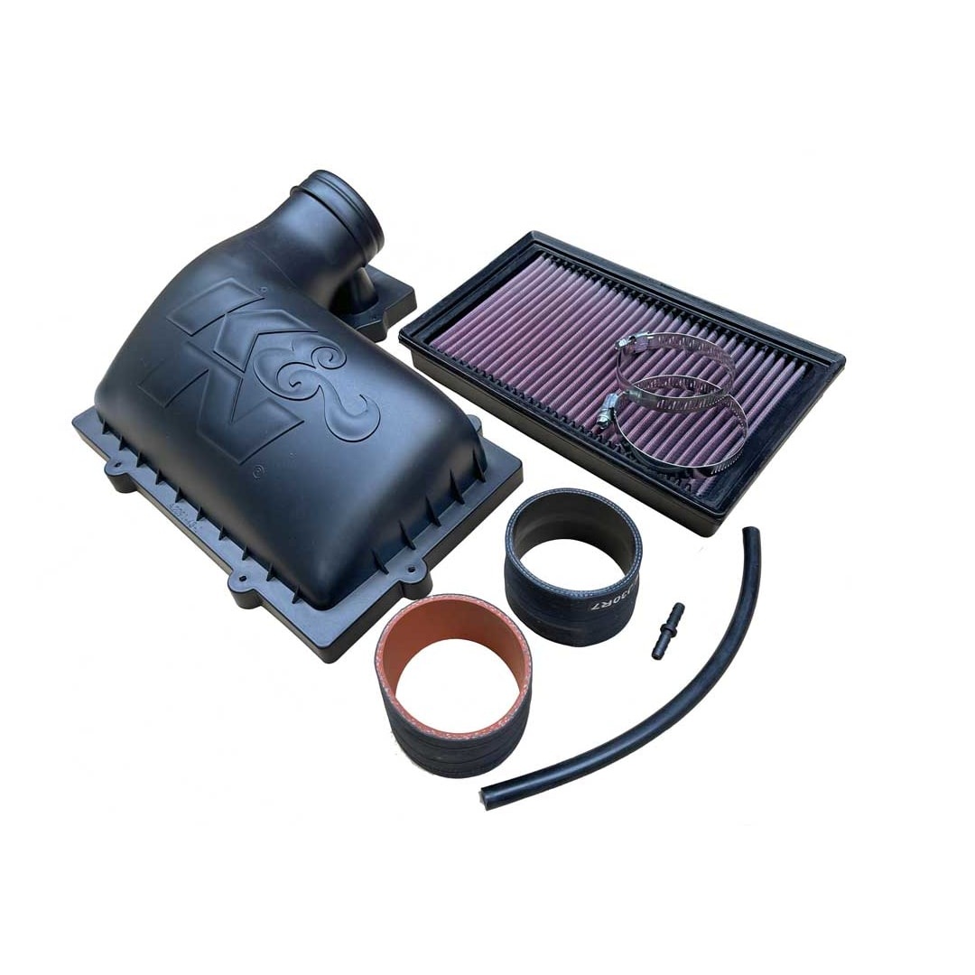 K&N 57S-9508 airbox lid, red panel filter and fitting components